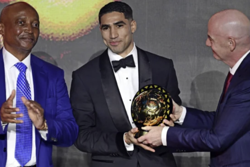 أشرف حكيمي خامس مغربي يتوج بالكرة الذهبية الإفريقية ويعيد أمجاد الجيل الذهبي