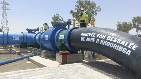 إطلاق خط أنابيب يربط محطة تحلية المياه بالجرف الأصفر بمدينة خريبكة
