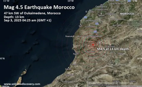 هزة أرضية بقوة 4,5 درجات بإقليم الحوز تعيد ذكريات زلزال 2023